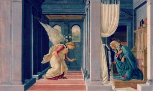 The Annunciation, by Botticelli, 1485-92,